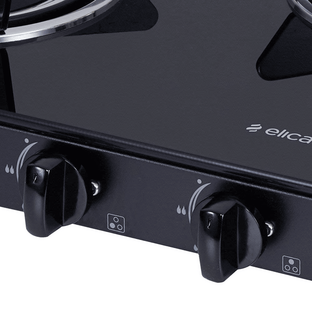 Buy Elica 703 CT VETRO BLK Toughened Glass Top 3 Burner Manual Gas